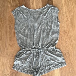 Prana blue and white striped romper